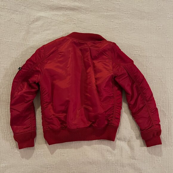 Alpha Industries MA-1 Red Bomber Jacket - small - Picture 3 of 3